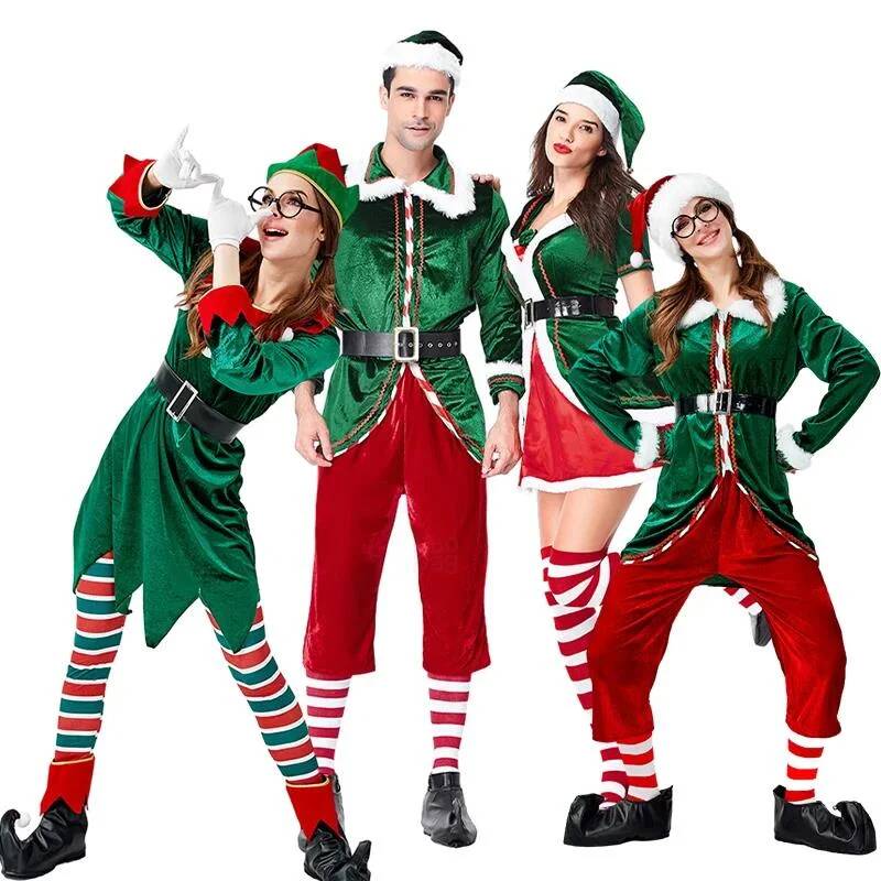 Anime Cosplay Couple - Santa Claus Cosplay Costume Christmas Green
