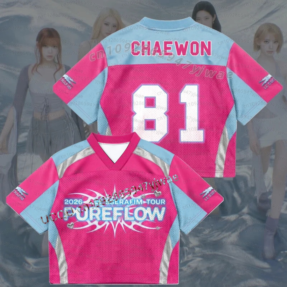 Anime Cosplay Easy - 2026 Kpop Pink Jersey C-Chaewon Sakura