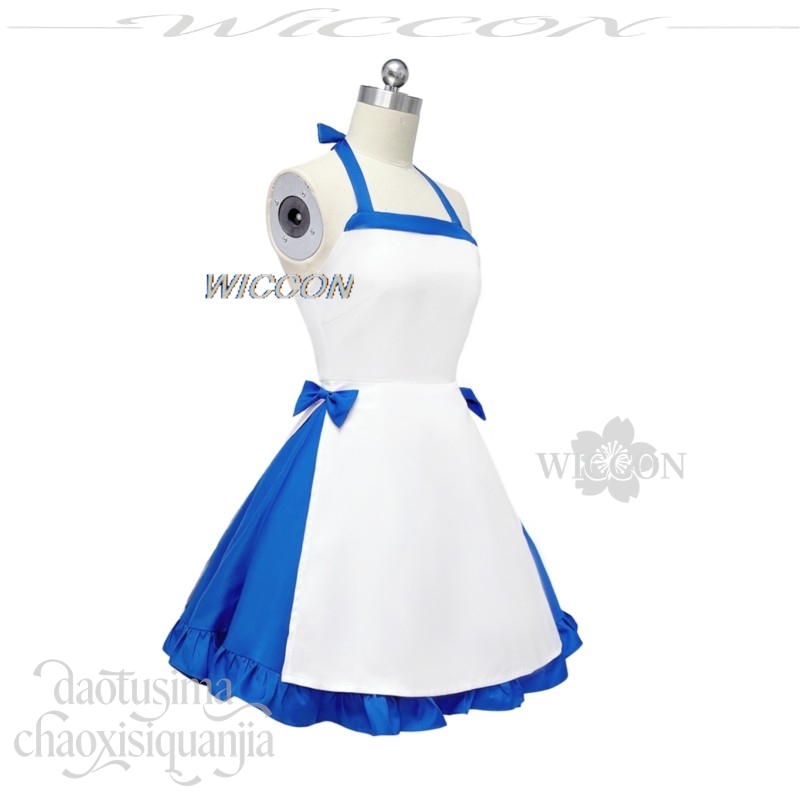 Zenos Anime Cosplay - Ushirono Natsu Costume Blue White Dress