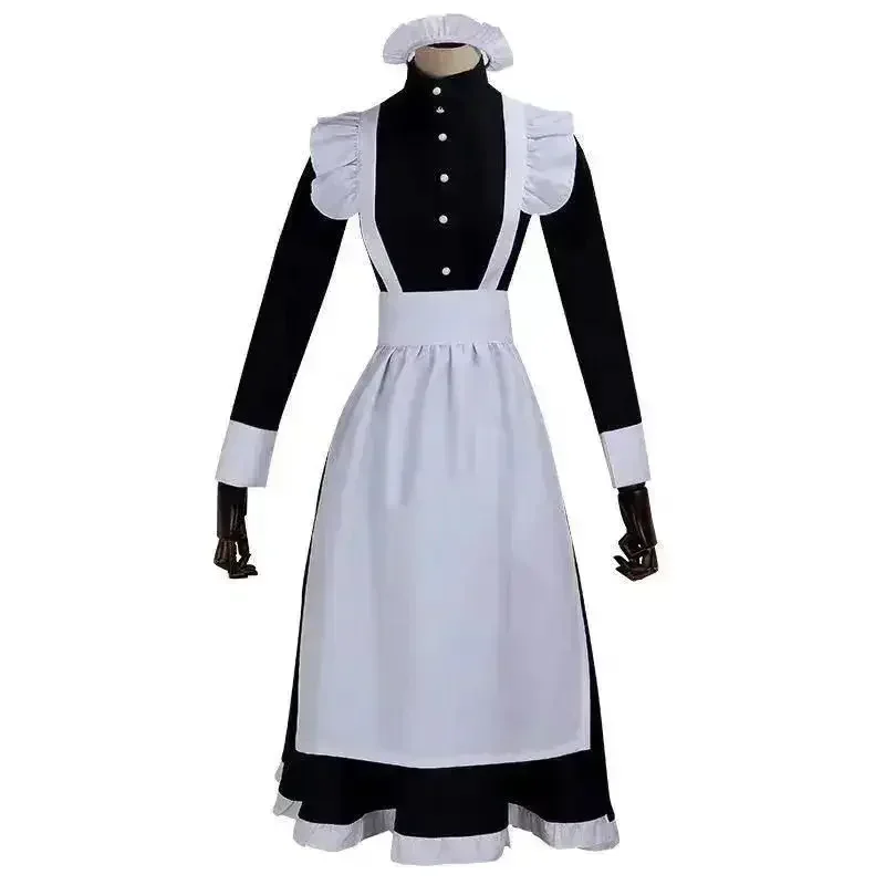 Anime Cosplay Cafe - 2025 Halloween Women Maid Outfit Long