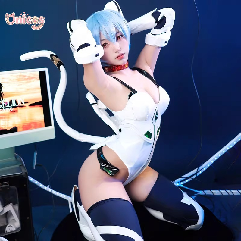 Ayanami Rei Cat Ear Anime Cosp - Anime Cosplay Girls recension och pris