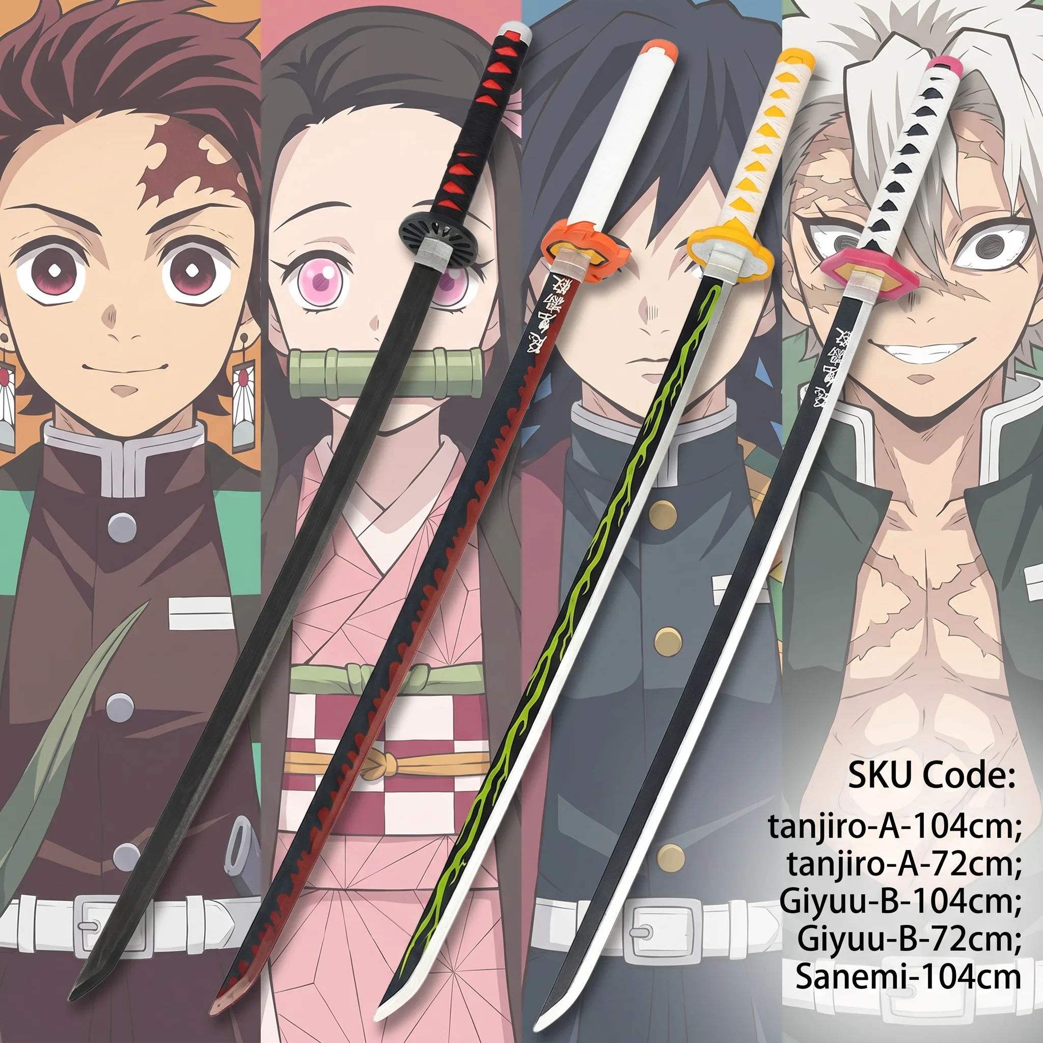 72 104cm Demon Slayer Katana T - Anime Cosplay Katana recension och pris