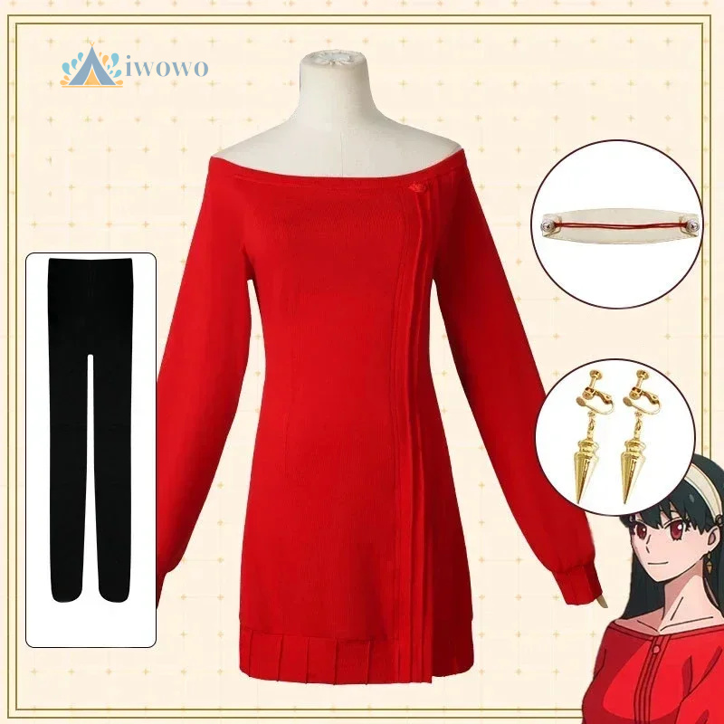 Yor Forger Cosplay Long Red Kn - Anime Cosplay Yor recension och pris